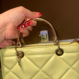 Aldo Light Yellow Quilted Crossbody Bag